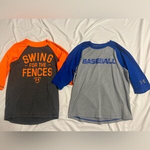 Under Armour Kids Baseball Shirts - Gray, Blue, Orange